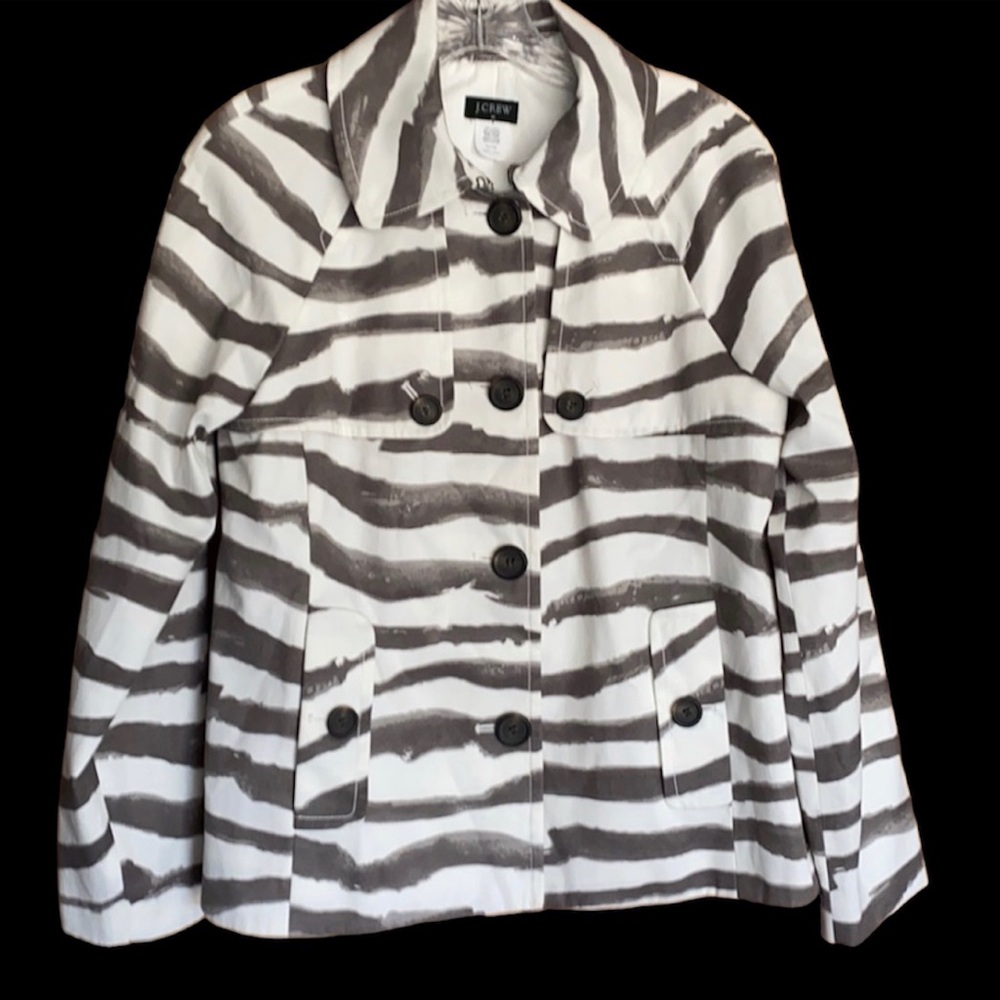 J. Crew Fully Lined Striped Watercolor Jacket Women's Size 10